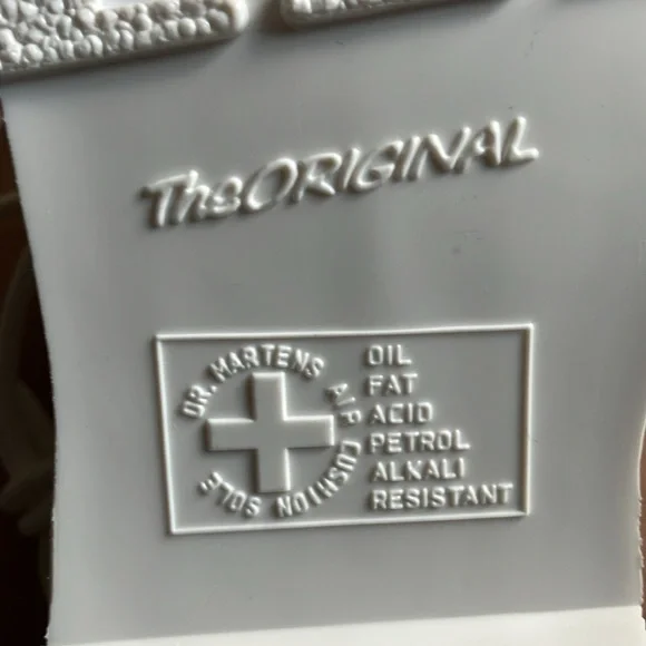 Dr Doc Martens white leather ankle boots mono virginia - Picture 7 of 7